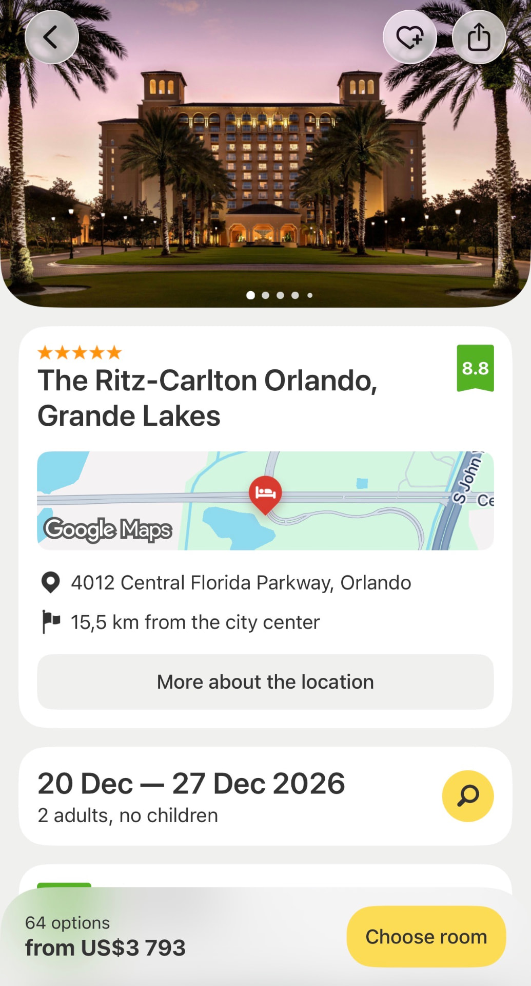 StaysClub member rate for The Ritz-Carlton Orlando, Grande Lakes